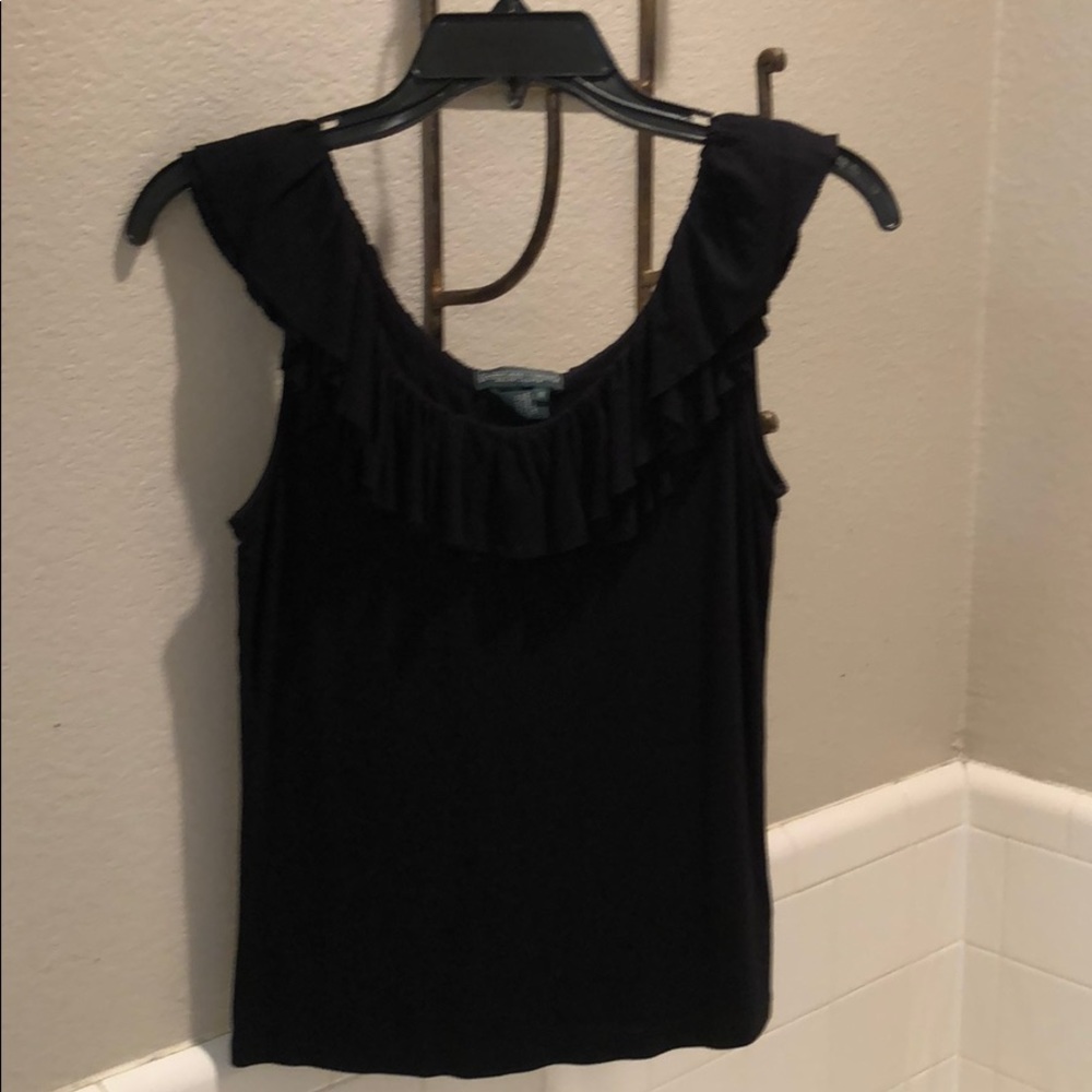 Lauren black ruffle top